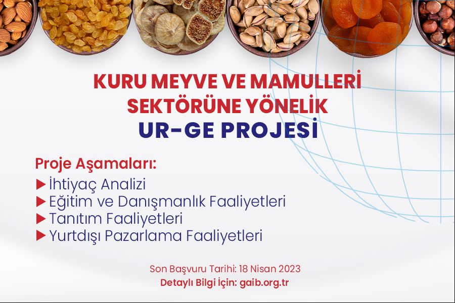 KURU MEYVE VE MAMULLERİ İHRACATÇILARI BİRLİĞİ  UR-GE PROJESİ DUYURUSU