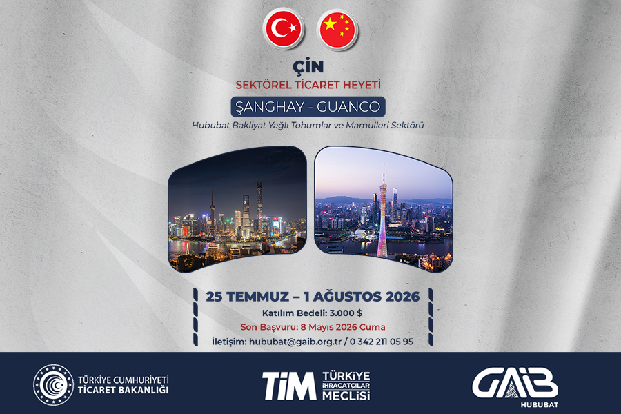ÇİN (ŞANHAY – GUANCO) SEKTÖREL TİCARET HEYETİ PROGRAMI
